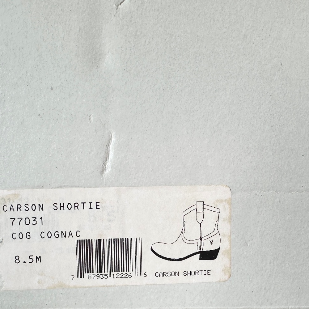 Frye Carson Shortie Cognac Ankle Boots - Worn Once for an Hour w/ Tags in Box - Picture 16 of 16